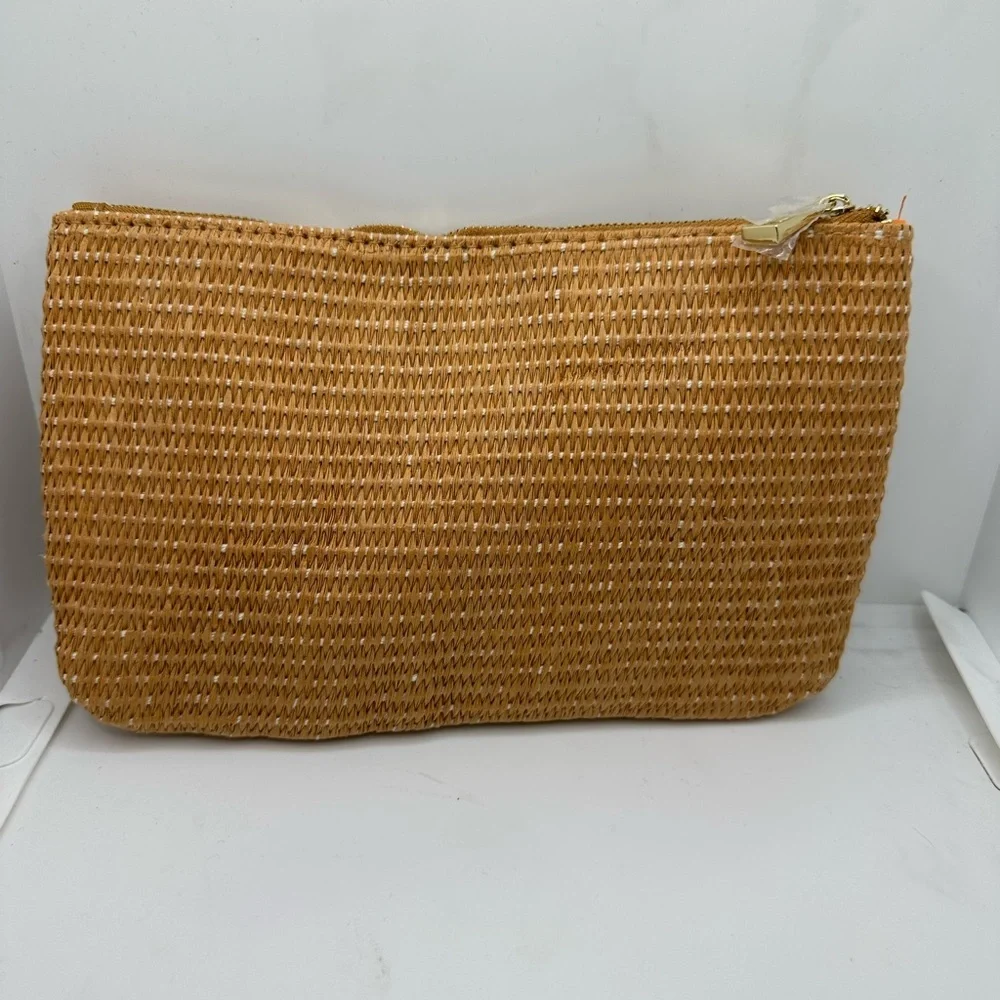 Marc Jacobs Woven Tan Cosmetic Bag with Daisy Accent